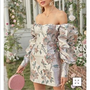 Shein Gigot Sleeve Bustier Sweetheart Satin